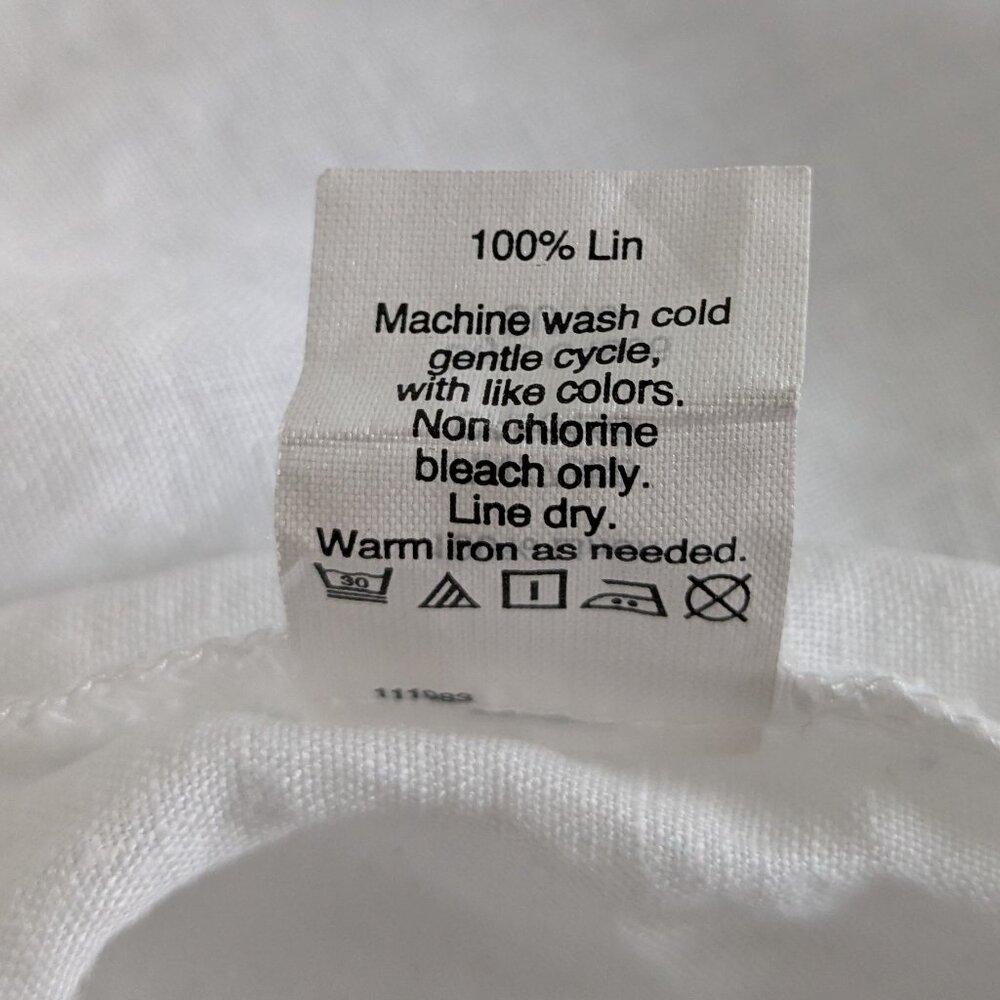 J. Crew Top Women's Size 2 White Scalloped Split-Back Linen Eyelet Blouse #C4806 - Picture 12 of 14